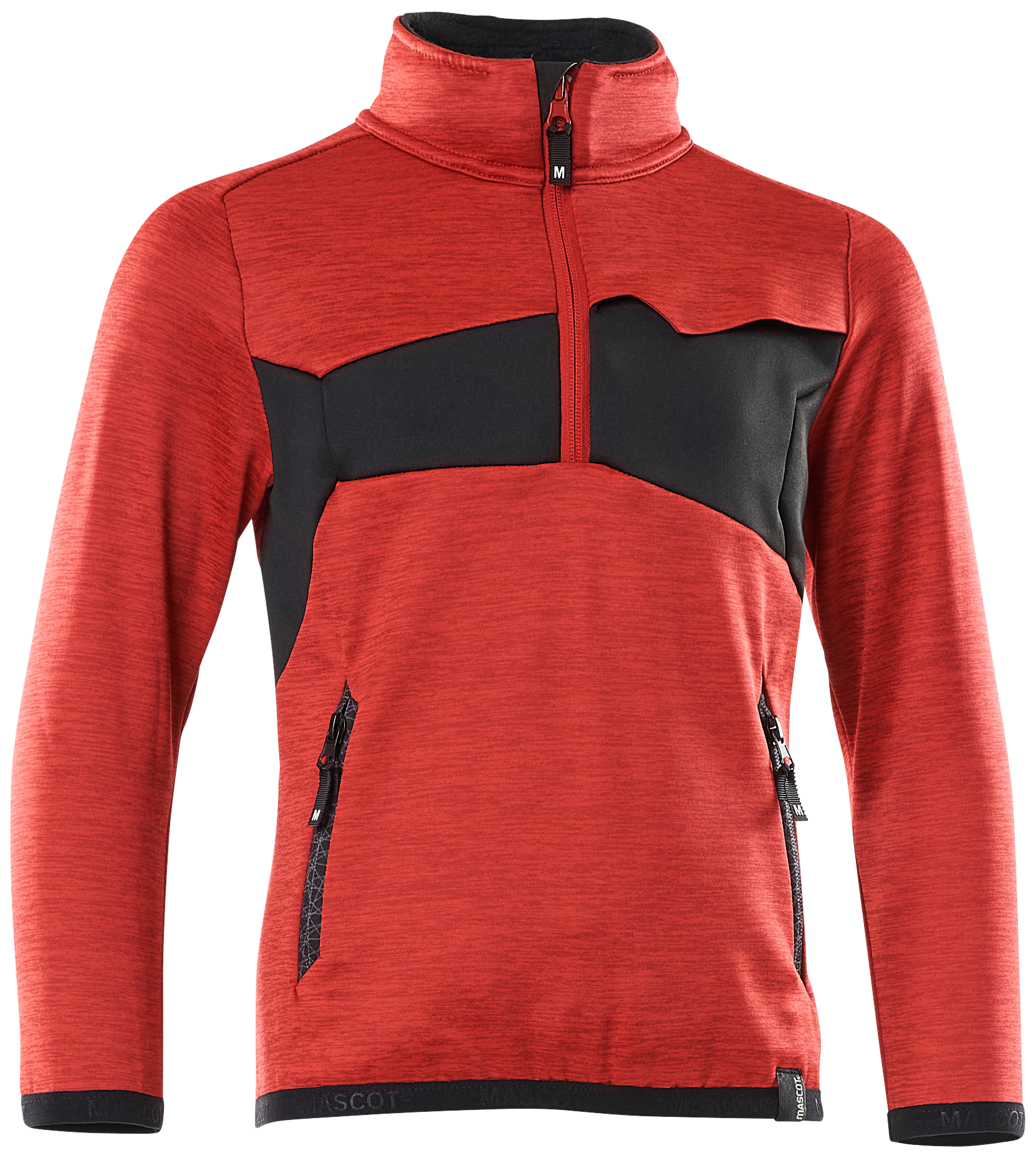 Børnefleecetrøje signalrød/sort 116