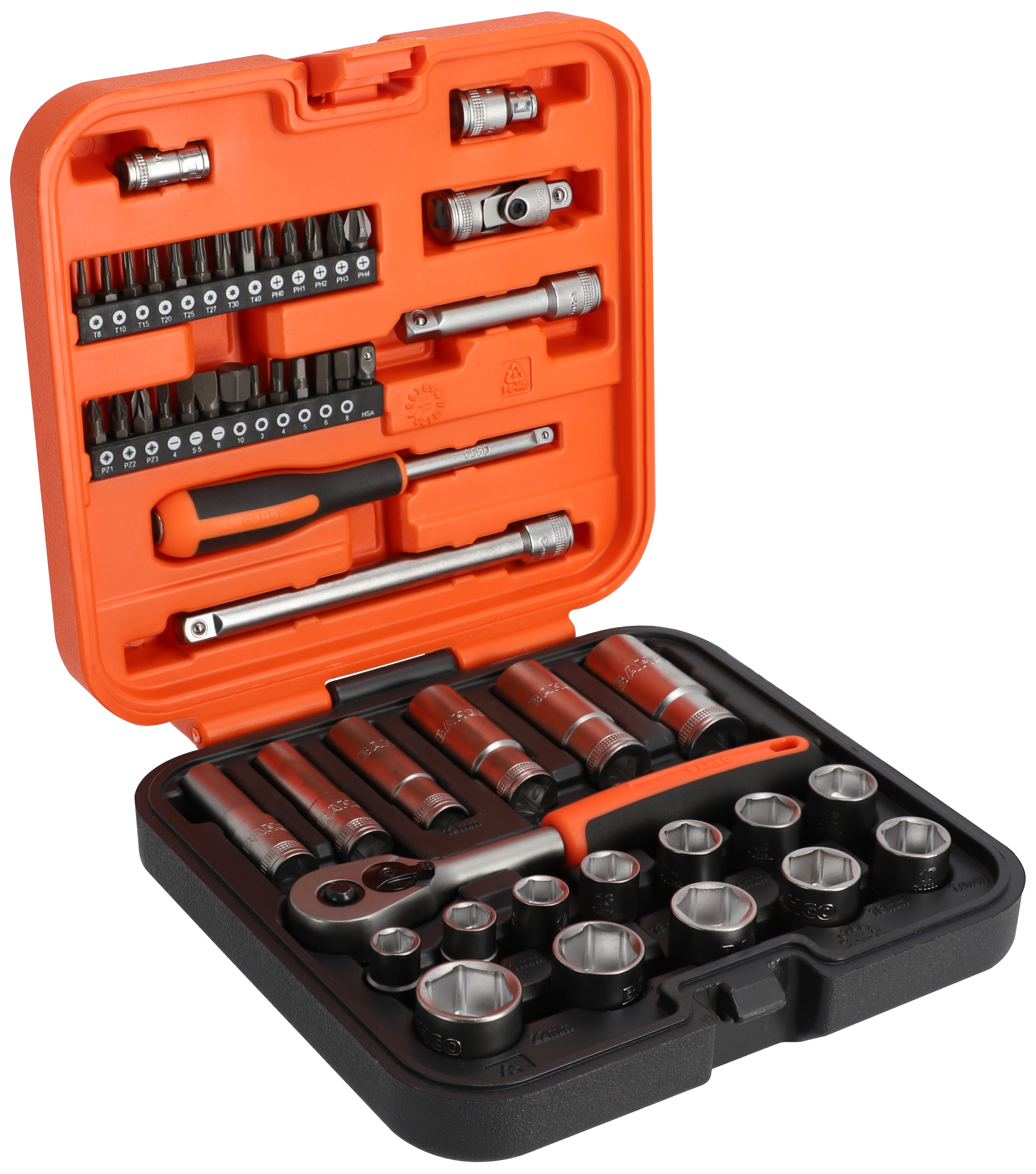 Topnøglesæt m/bits S51MC3H 1/4"+3/8", 50 dele
