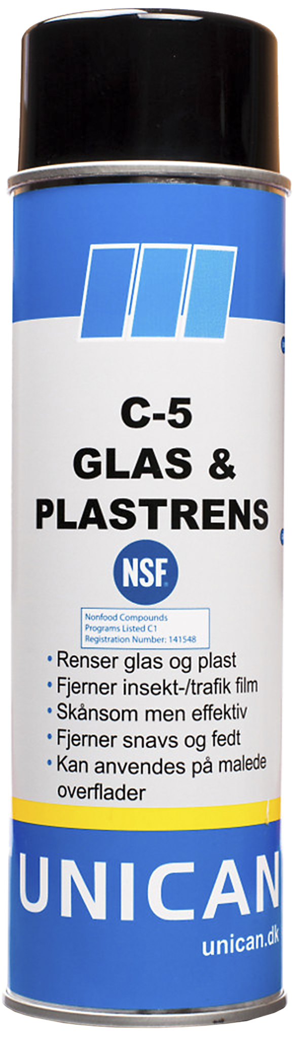 Unican C-5 glas- og plastrens 500ml