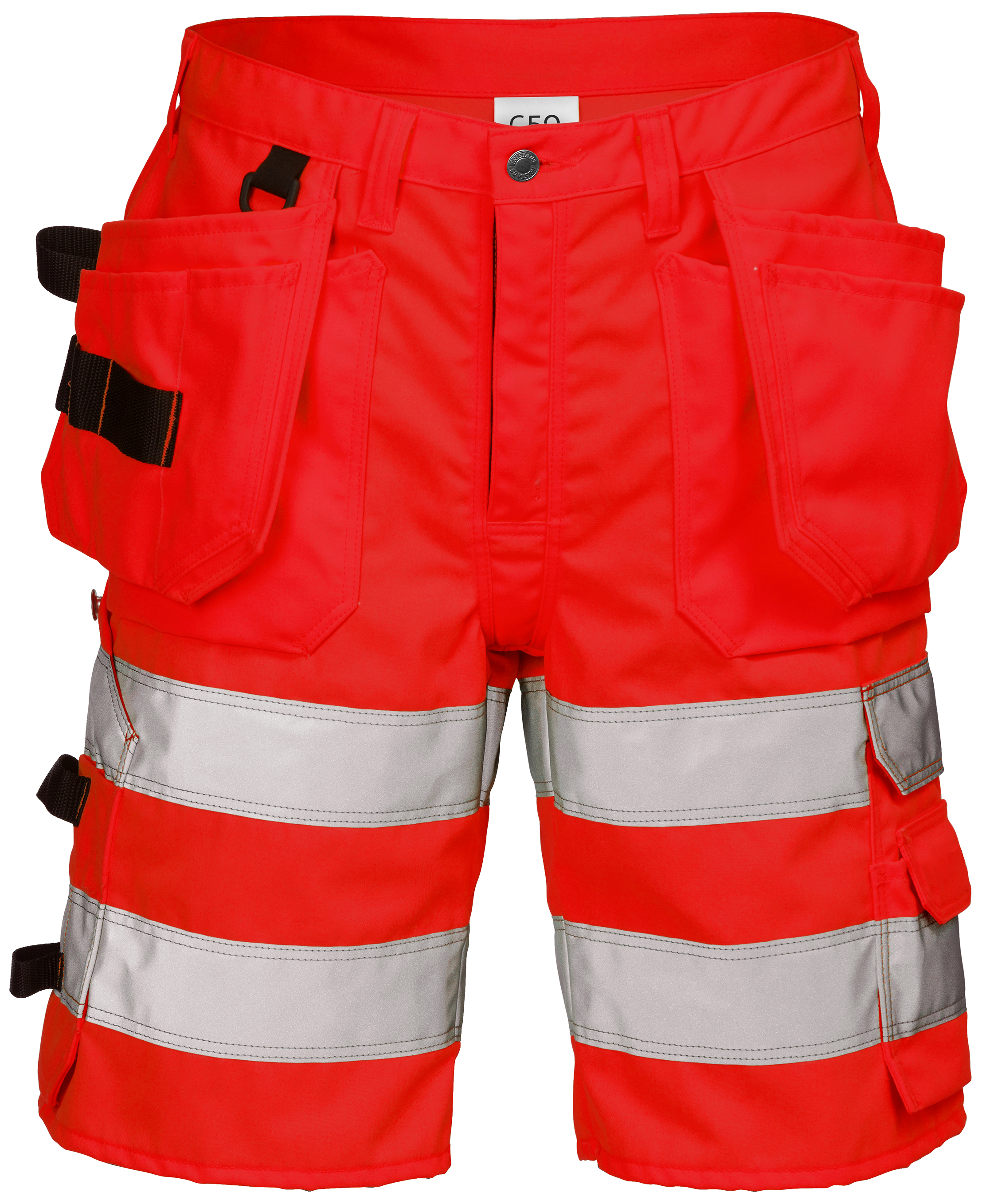 Hi-Vis håndværker shorts kl.2 2028 rød C64