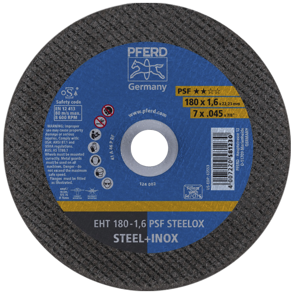 Pferd skæreskive EHT 180-1,6 PSF steelox