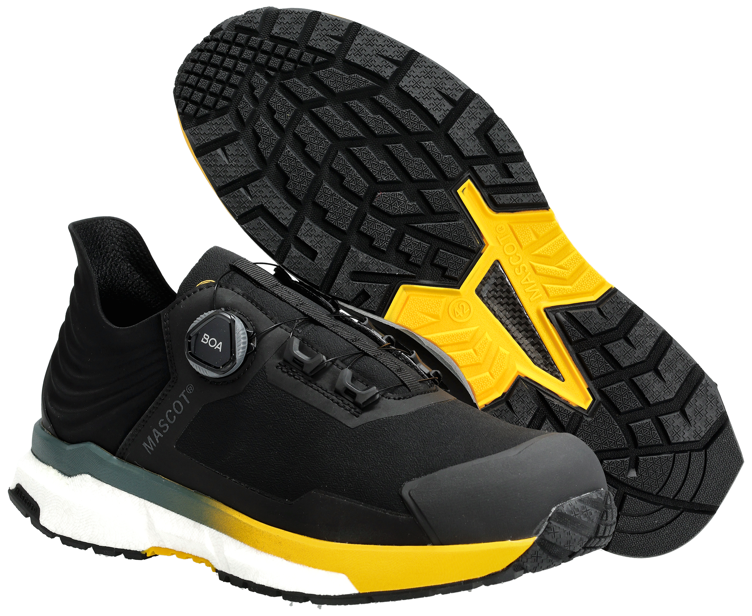 Sikkerhedssko m/hurtigluk dame S3S sort/solgul 36