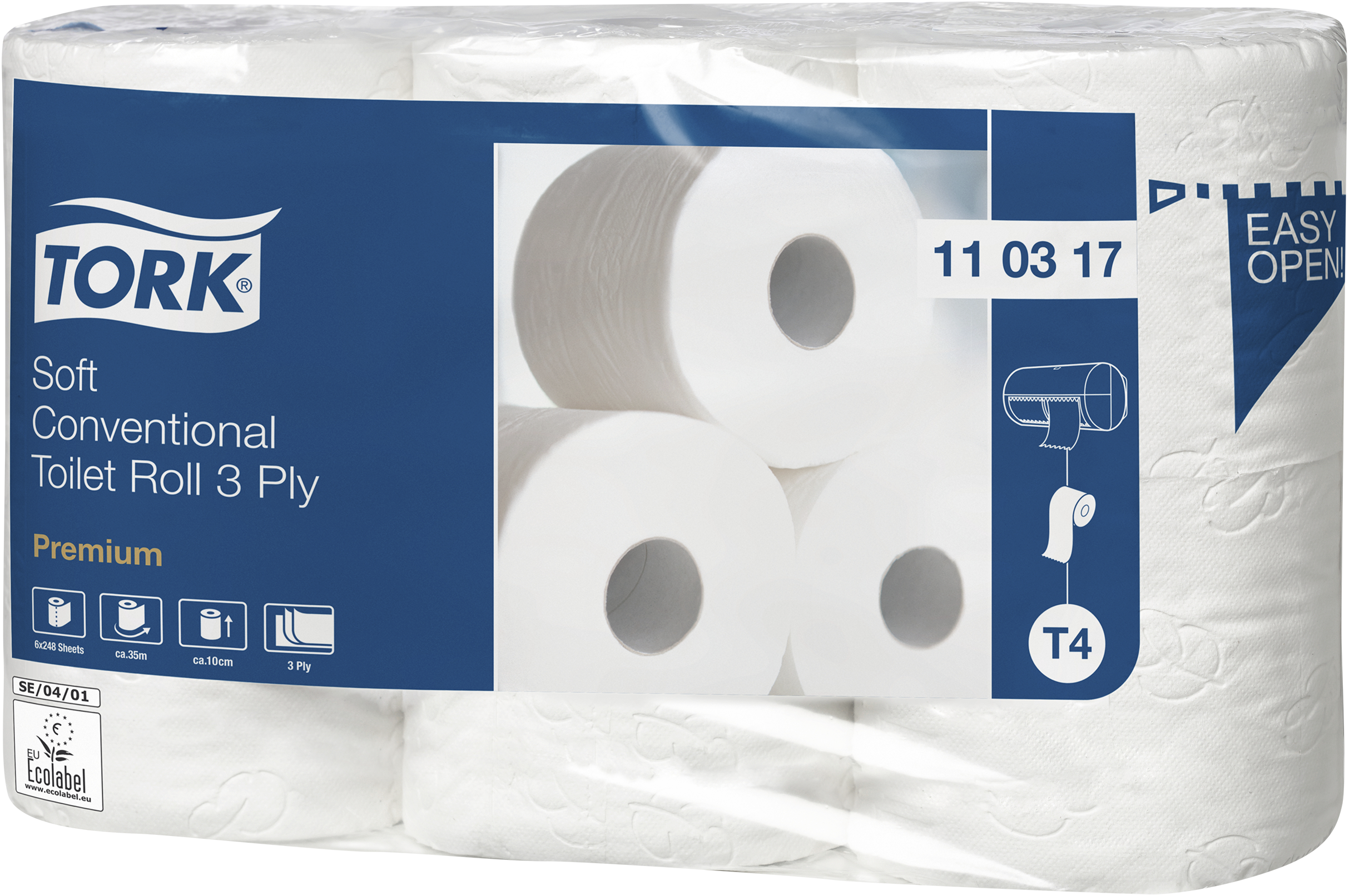 Tork toiletpapir Premium x-soft 3-lags T4, 7×6 rl