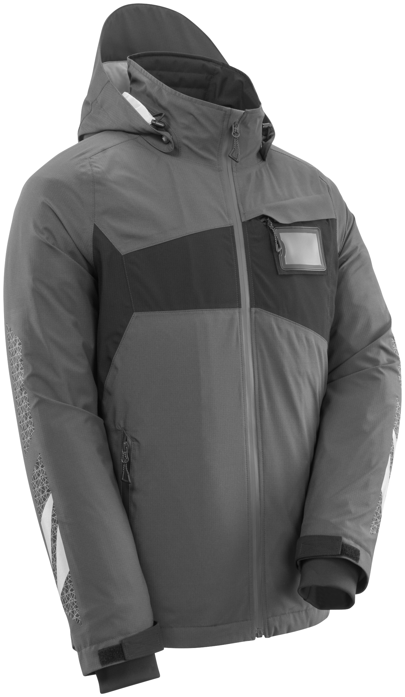 Skaljakke vind- og vandtæt mørk antracit/sort 2XL