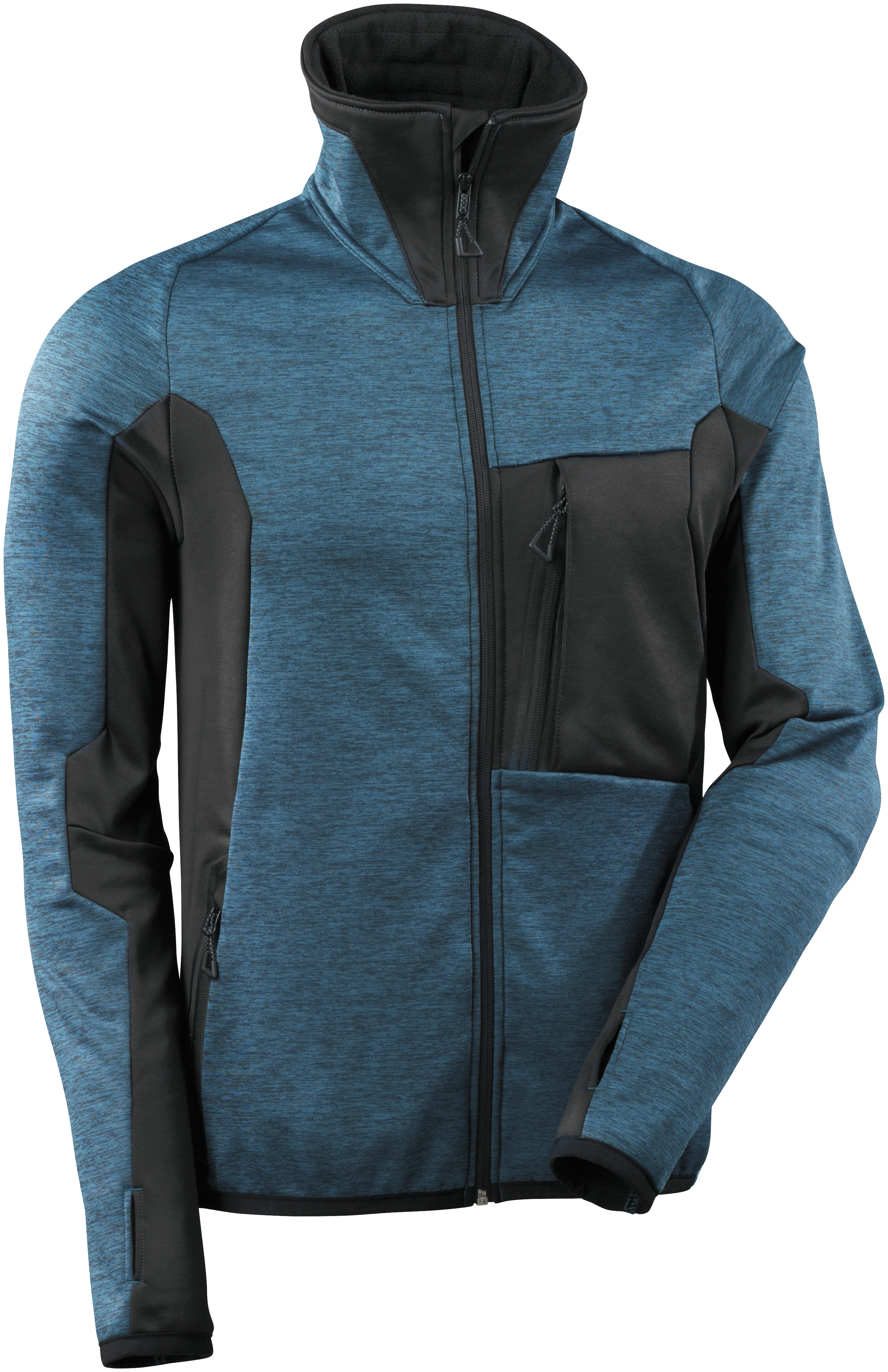 Microfleecejakke mørk petroleum/sort S
