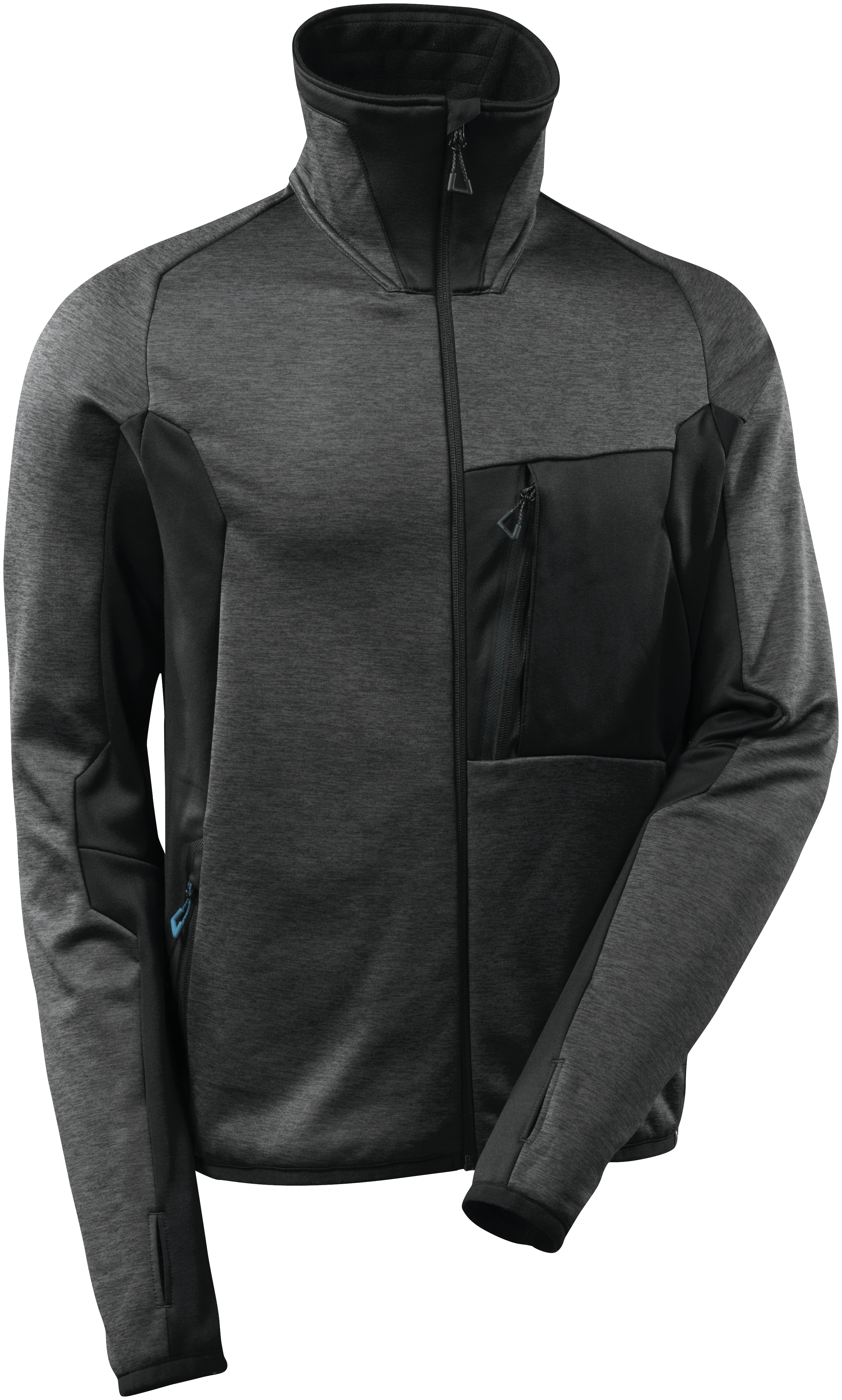 Microfleecejakke mørk antracit/sort M