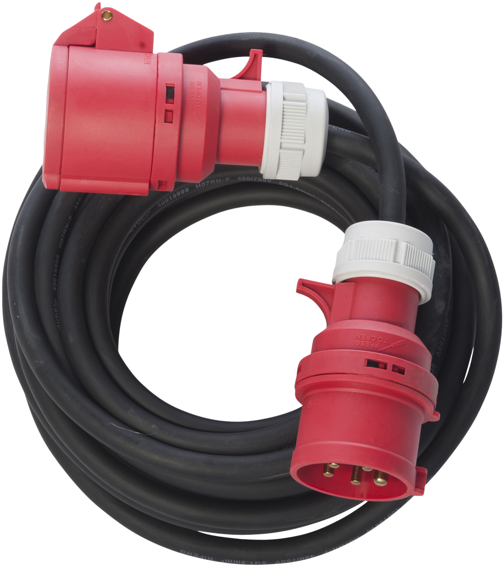 CEE forlængerkabel 5G1,5 m/fasevender IP44 10 mtr