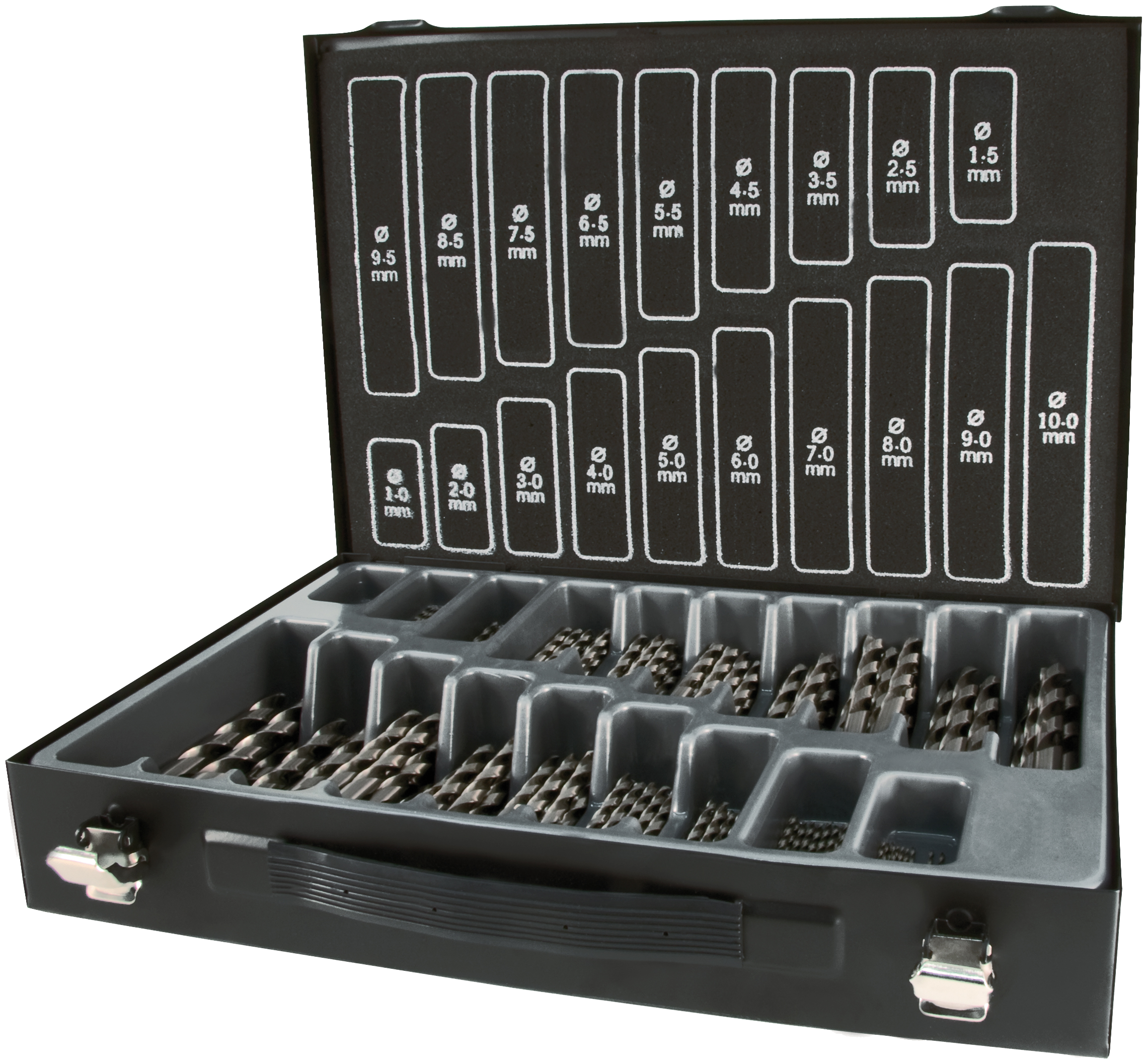 Borsortiment HSS-G 1-10×0,5mm, kuffert 170stk