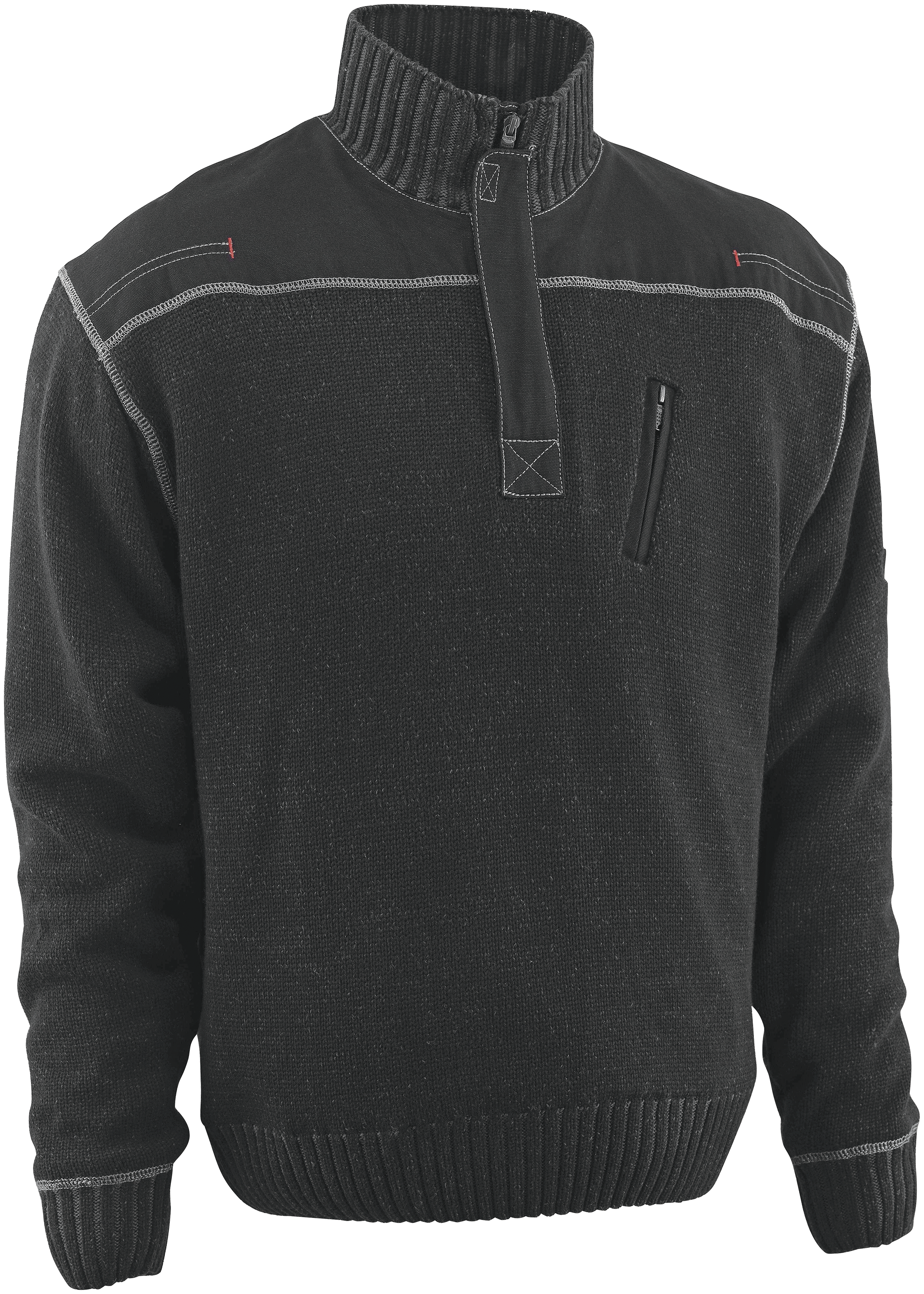 Naxos striktrøje m/kort lynlås sort 3XL