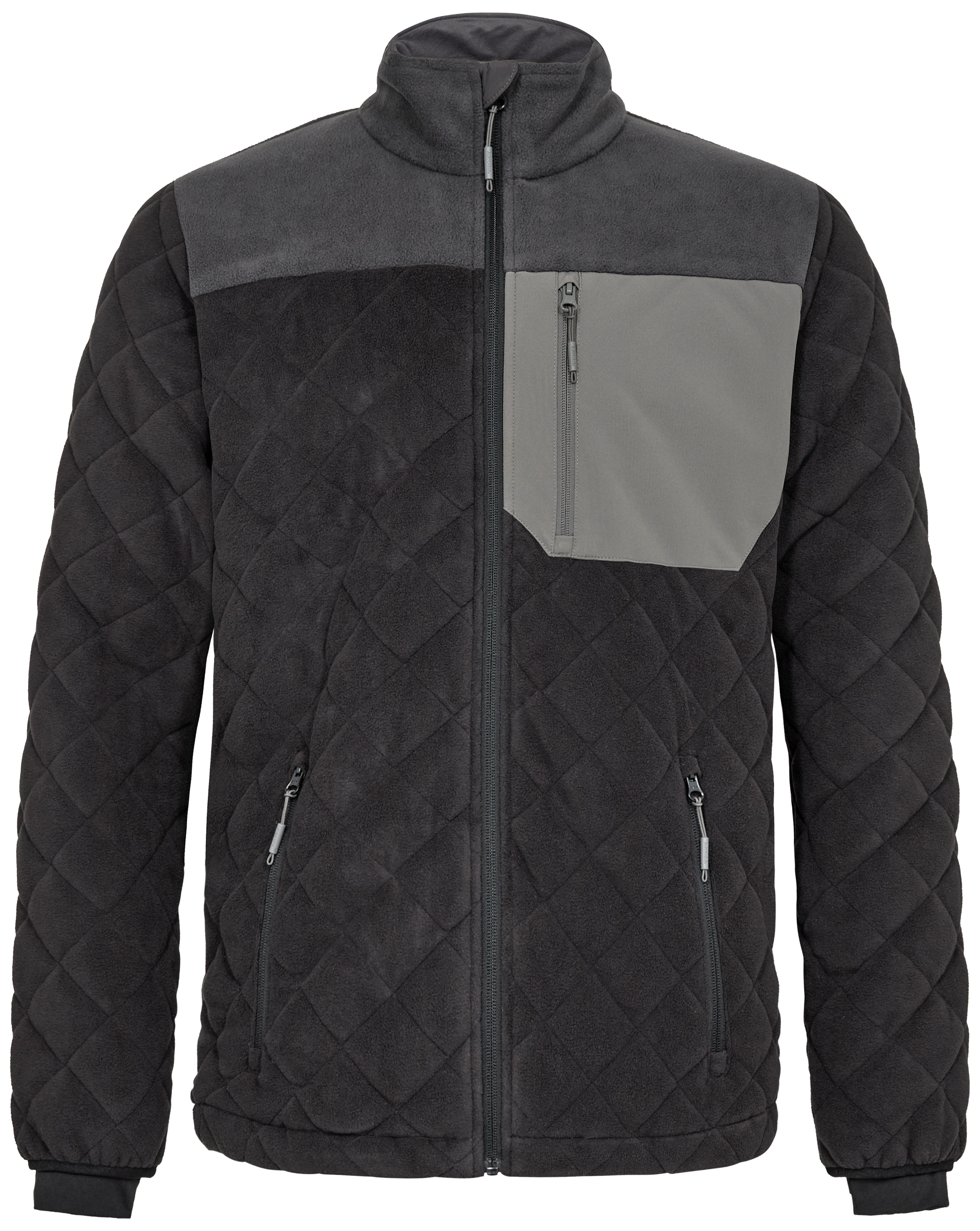 Entire quiltet fleecejakke sort/antracit 3XL