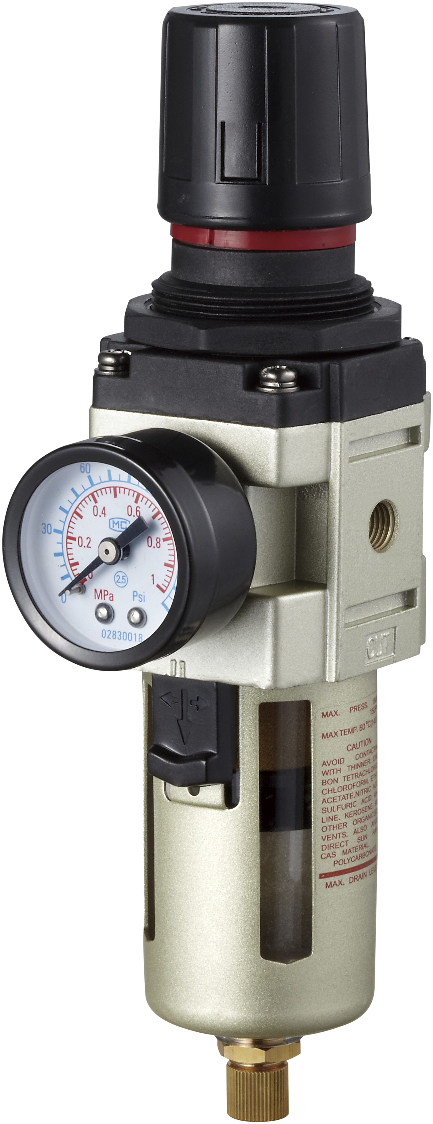 Filterregulator 1/4"0-10bar m/mano