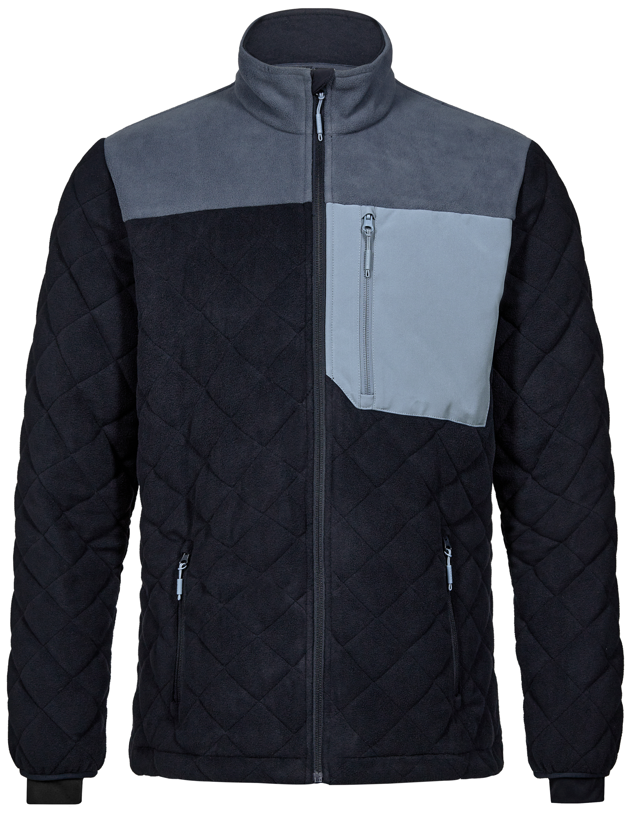 Entire quiltet fleecejakke deep blue/dark sea M