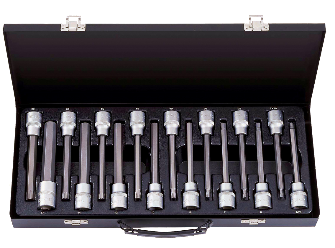 Stifttopsæt lang 1/2"firk. Torx+Hex