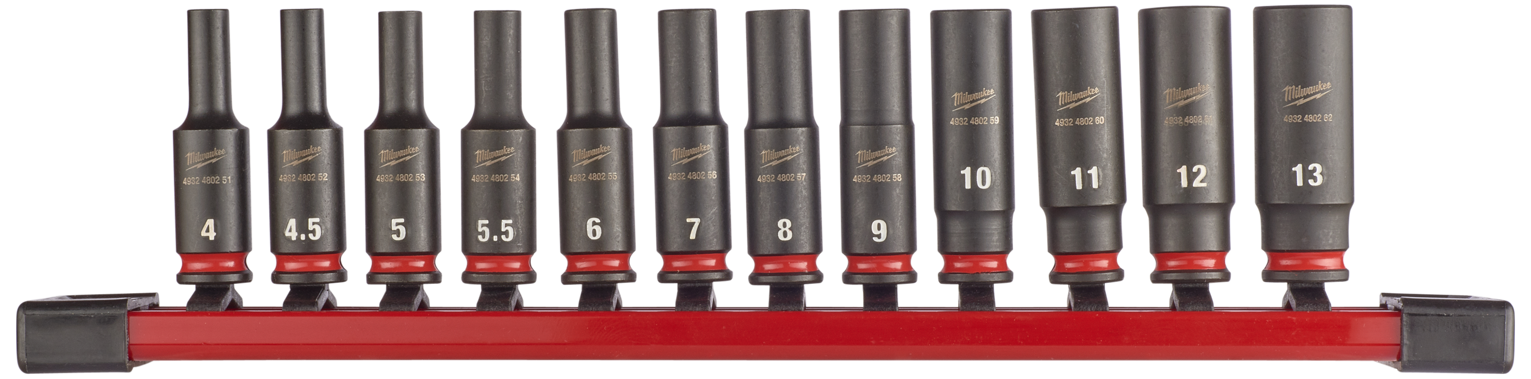 Slagtopsæt 1/4" Shockwave Impact Duty 4-13mm 12stk