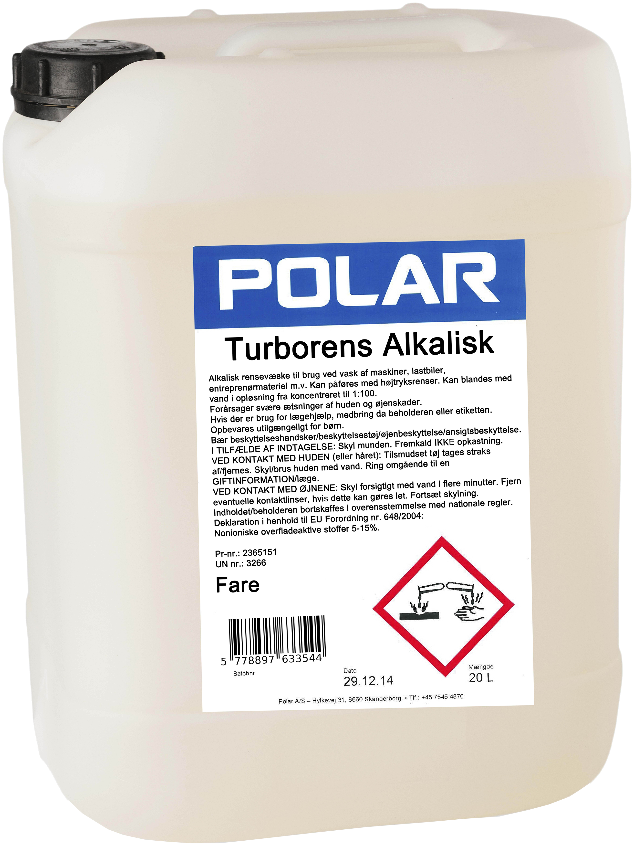 Polar turbo rens alkalisk 20 ltr