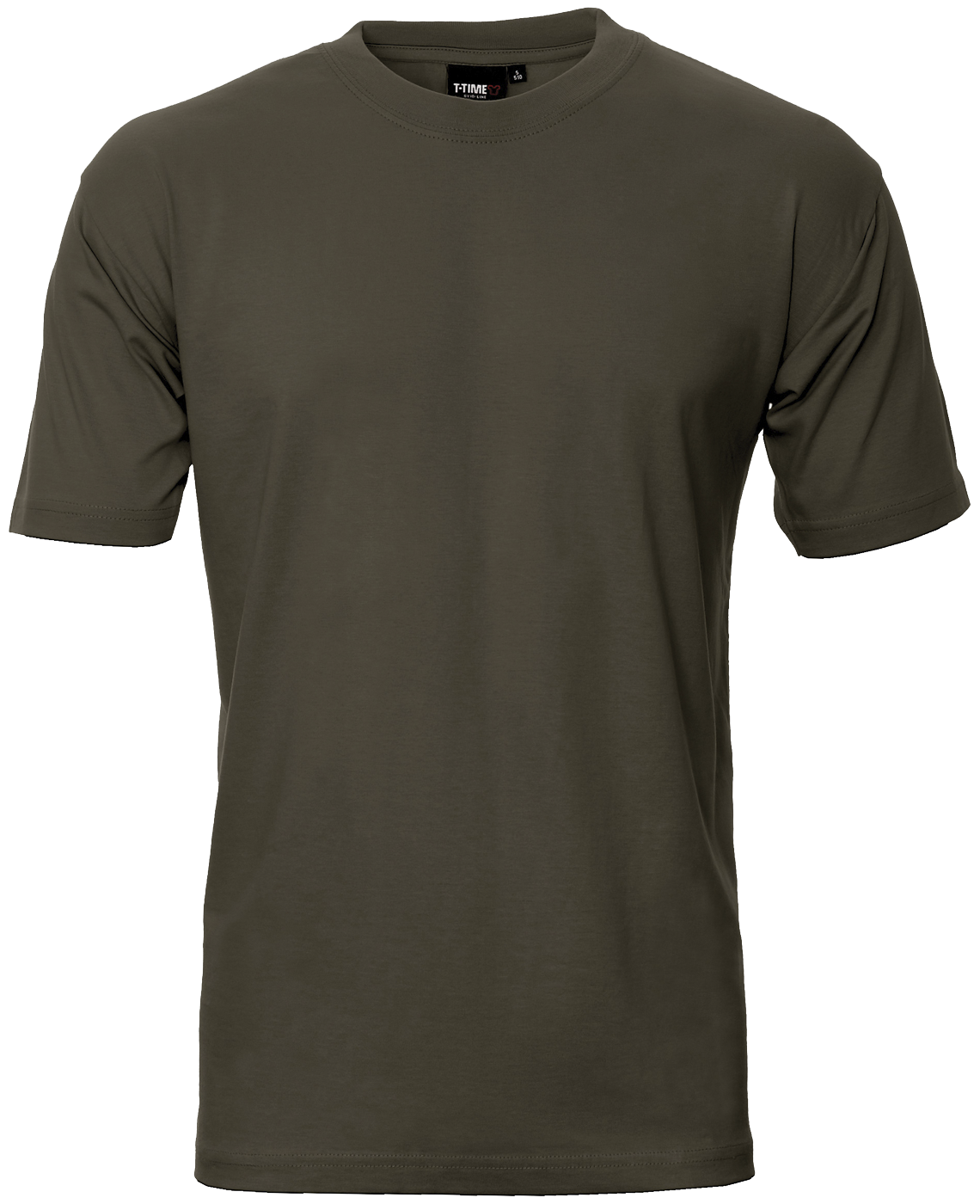 ID T-shirt - Oliven - Str. L - Pris pr. stk. v/5 stk.