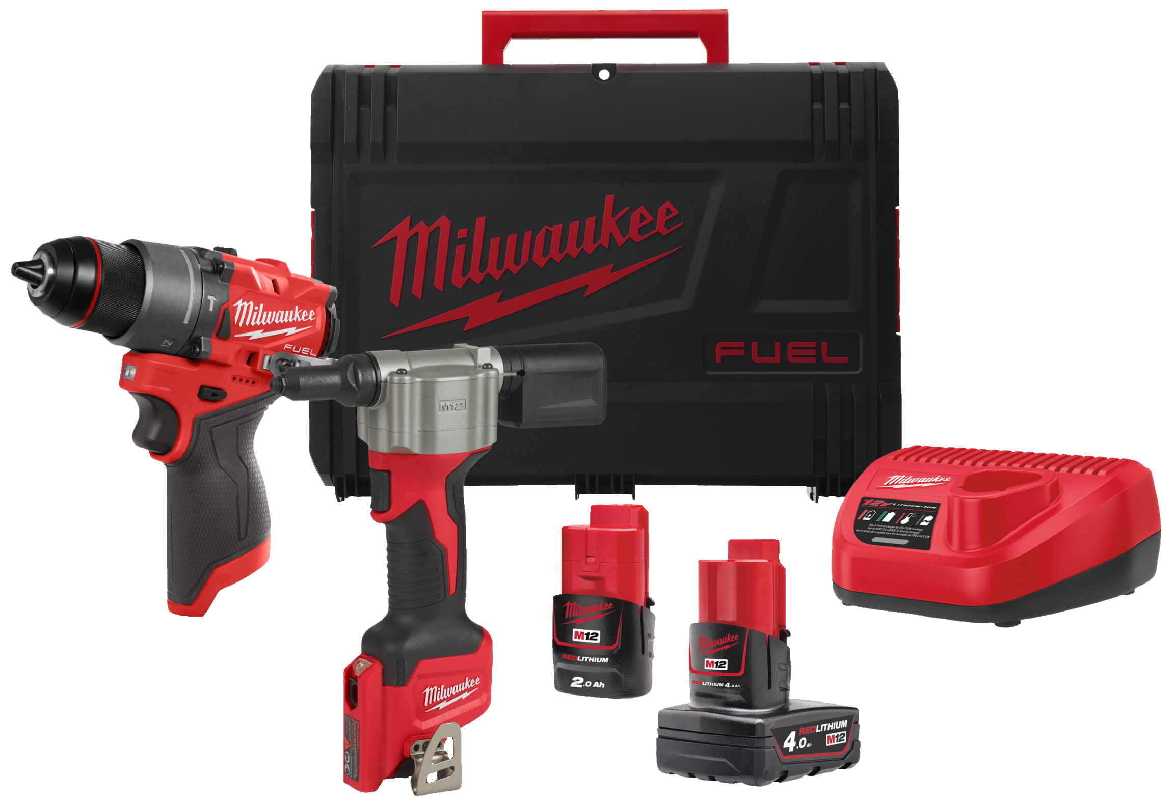 Powerpack 2 maskiner + 2 batterier M12 FPP2D2-422X