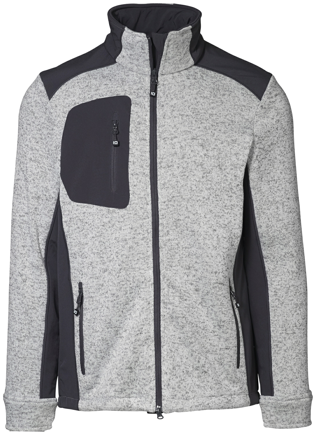 Herre-cardigan strikfl. grå mel. M