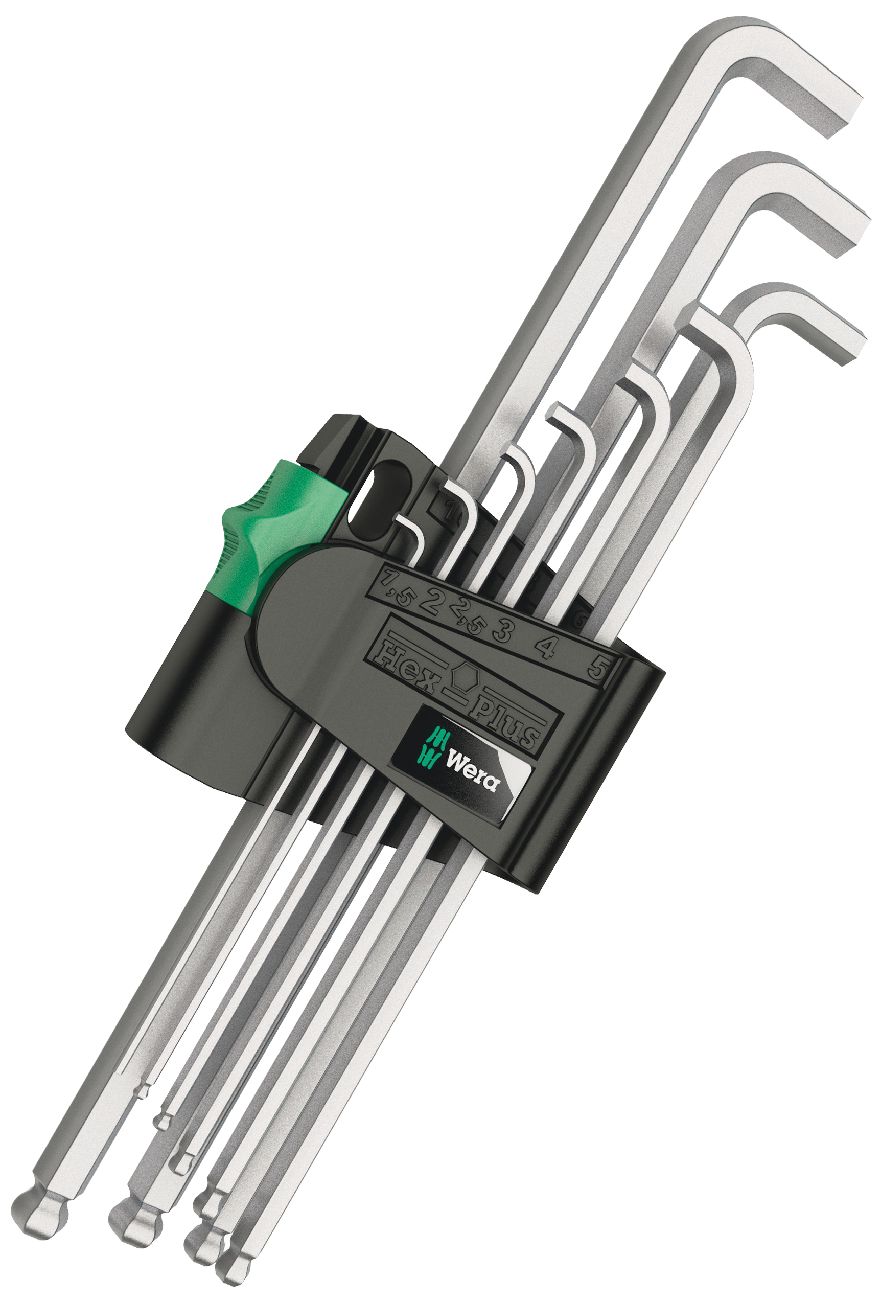 Sftiftnøglesæt 950/9 m/kort arm og kugle, 9 dele