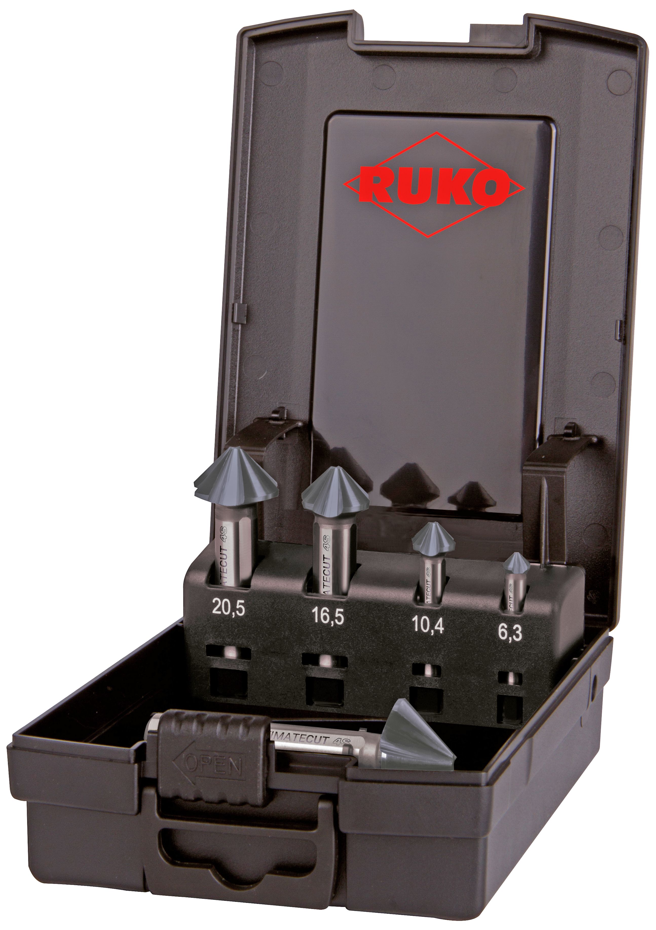 Forsænkersæt 90° 4skær HSS-RUnaTEC 6,3-25,0mm 5stk