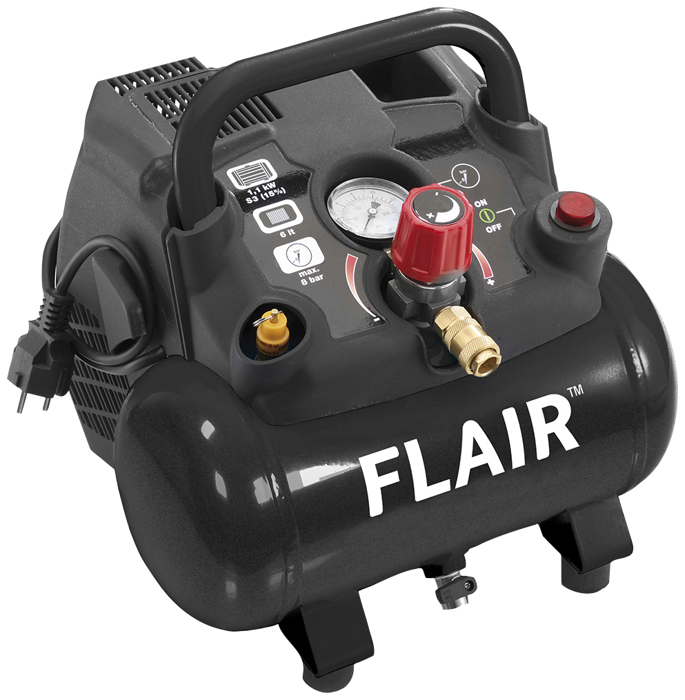 Flair 15/6 kompressor 1,5 hk 155 ltr. oliefri