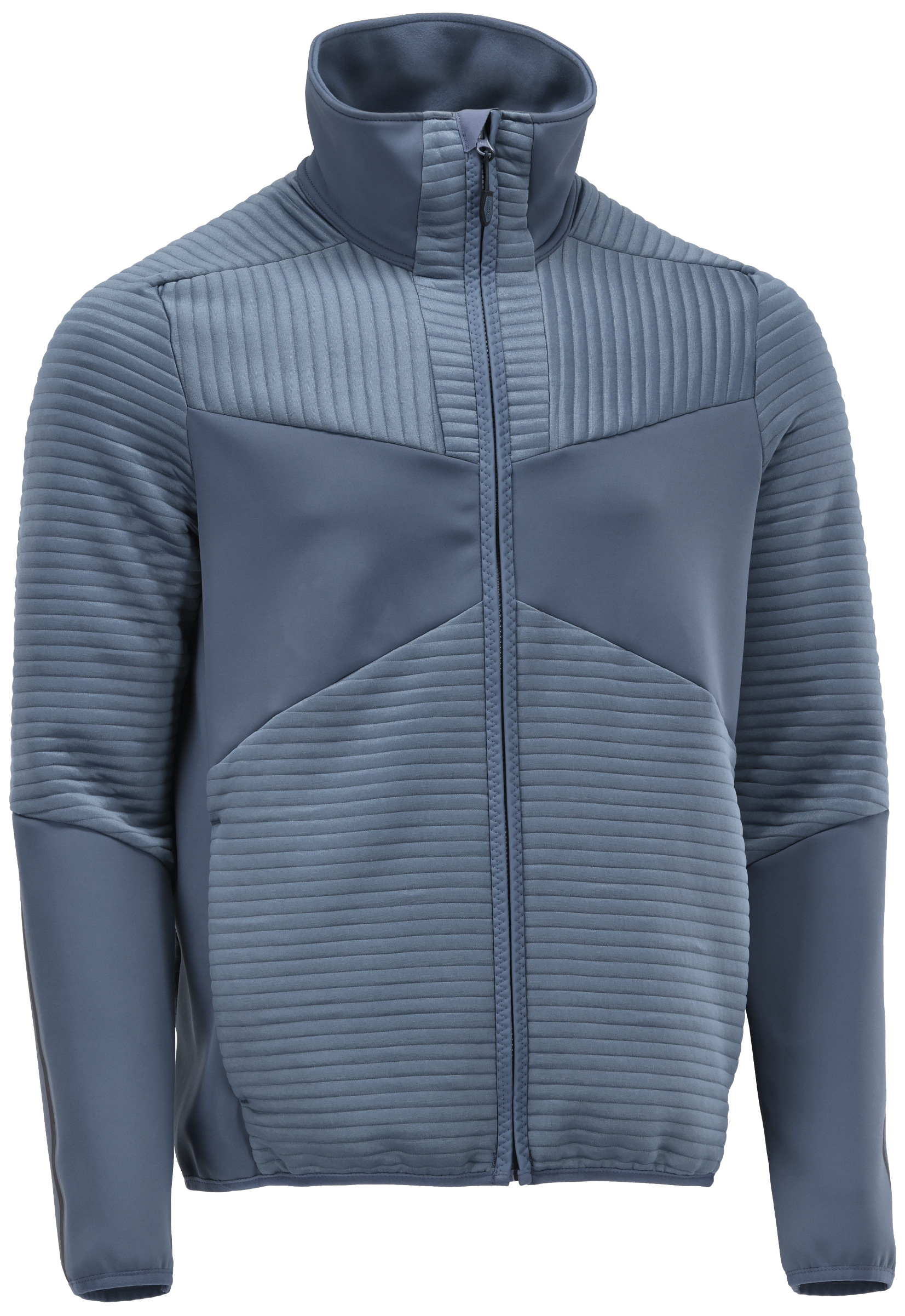 Customized fleecetrøje med lynlås stenblå 2XL