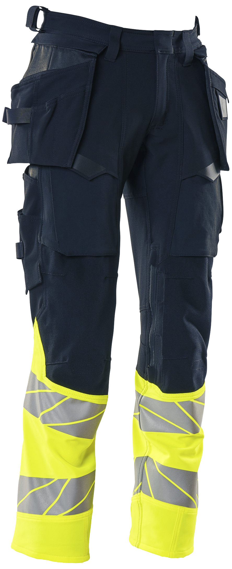 Buks m/hængelommer m.marine/hi-vis gul 82C66