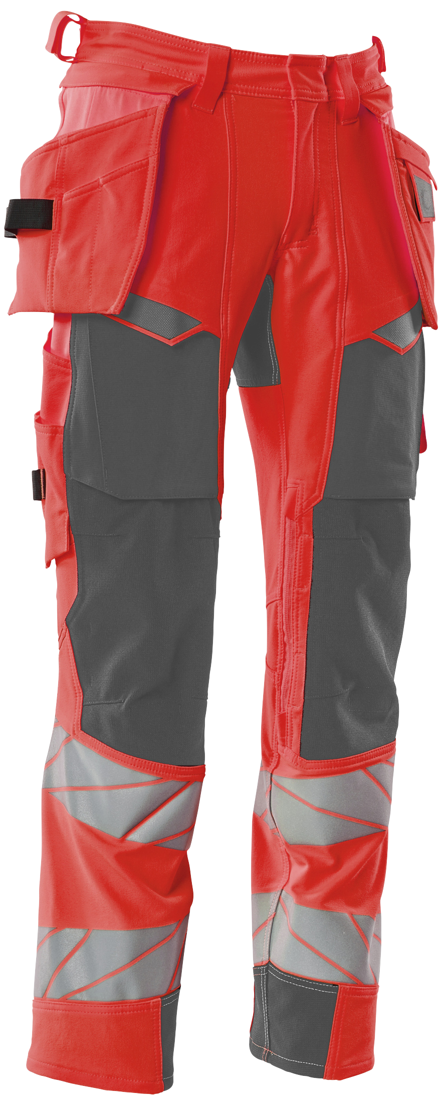 Buks m/hængelommer hi-vis rød/mørk antracit 76C58